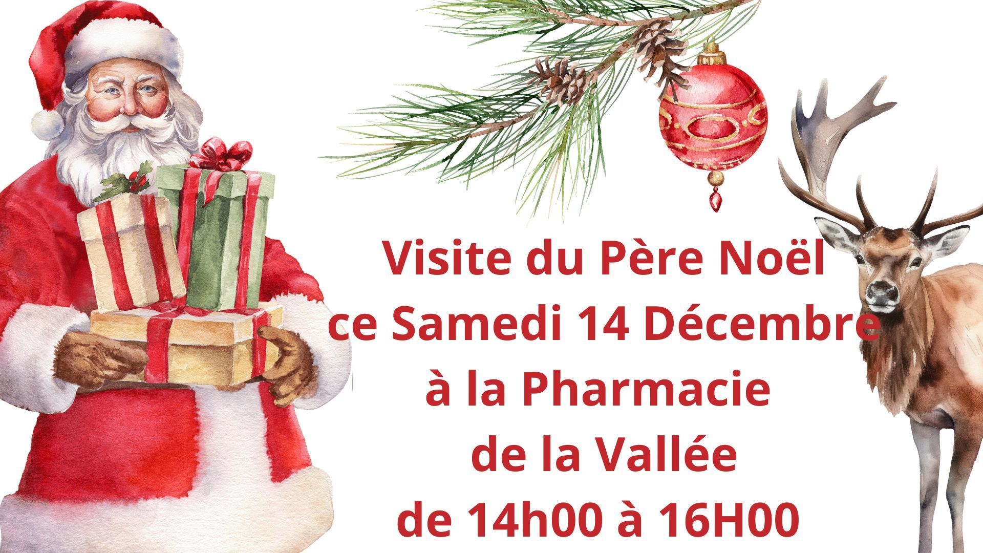 Visite du Père Noël à la Pharmacie de la Vallée